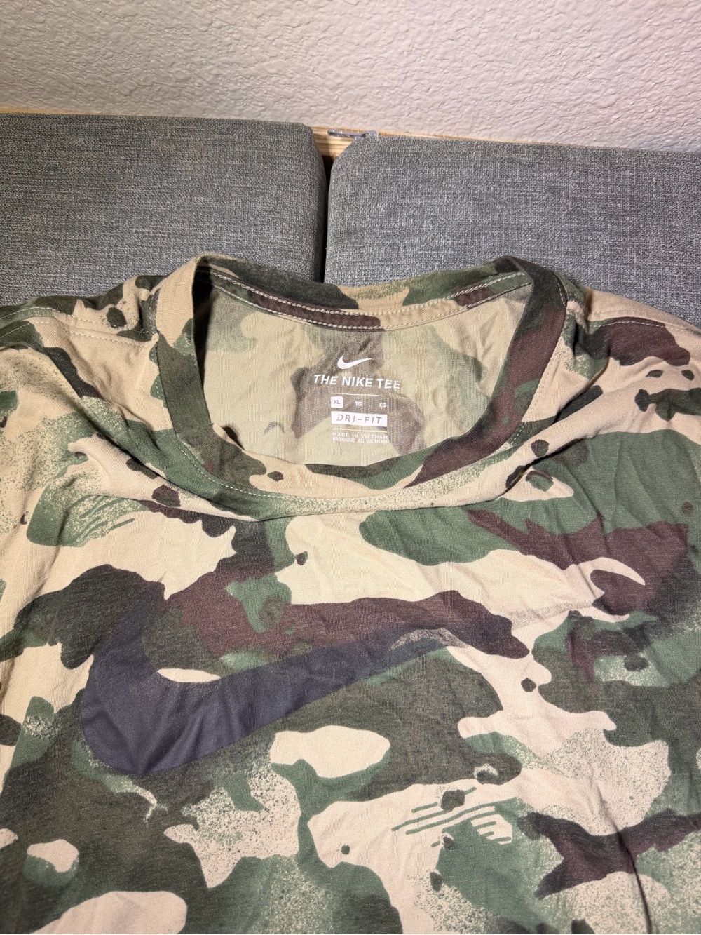 Nike Camo Dri-FIT Tee in Green and Brown